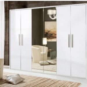 H2O Design Bella White Italian 6 Door Wardrobe