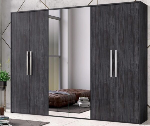 H2O Design Christine Grey Italian 6 Door Wardrobe