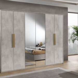 H2O Design Sole Grey Italian 6 Door Wardrobe