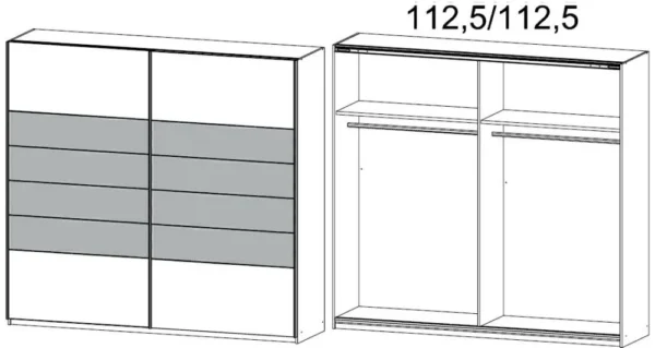 Rauch Barcelona 2 Door Sliding Wardrobe in White and Metallic Grey - W 226cm - Image 2