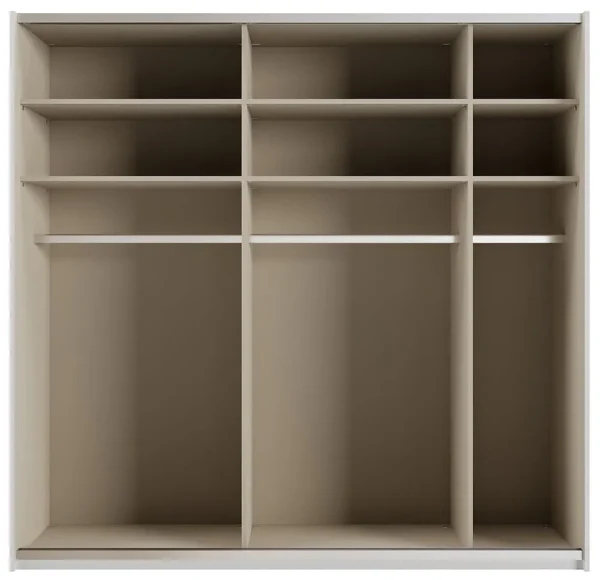 Rauch Miramar 2 Door Sliding Wardrobe with Silk Grey Glass and Mirror Front - W 226cm - Image 2