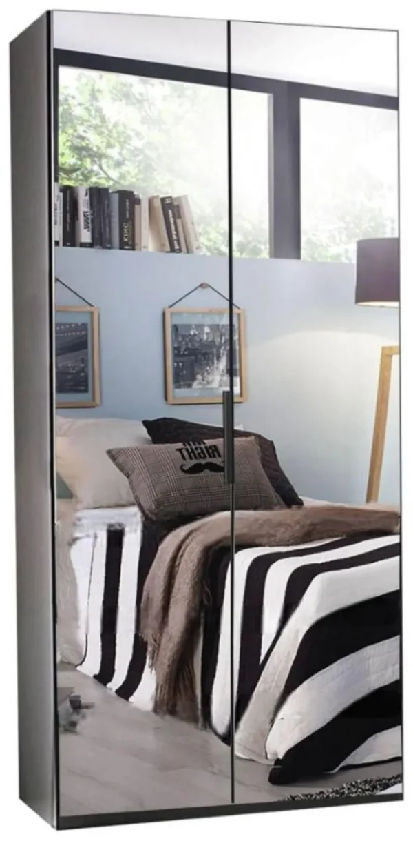 Rauch Miramar 2 Door Mirror Wardrobe in Graphite - W 101cm