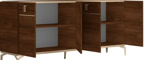 Status Eva Day Walnut Brown Italian 4 Door Buffet Large Sideboard - Image 2