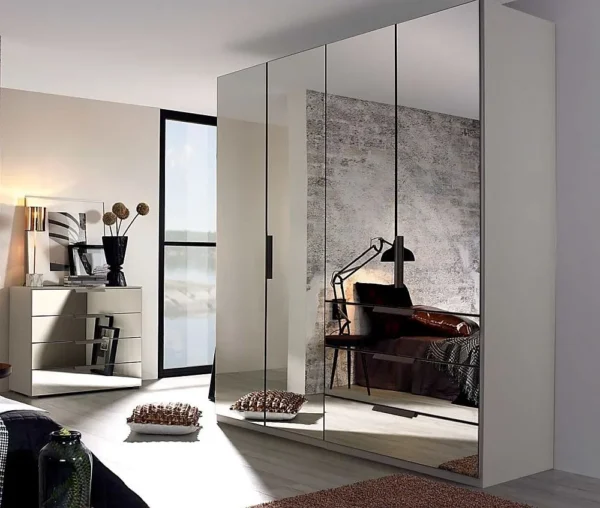 Rauch Miramar 4 Door Combi Wardrobe in Silk Grey - W 201cm