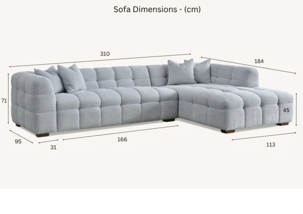 Aluxo Tribeca Corner Group in Iron Boucle Fabric - Image 2