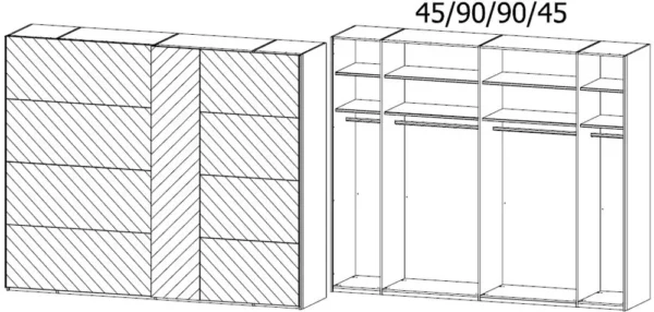 Rauch Miramar 2 Door Sliding Wardrobe in White - W 271cm - Image 2