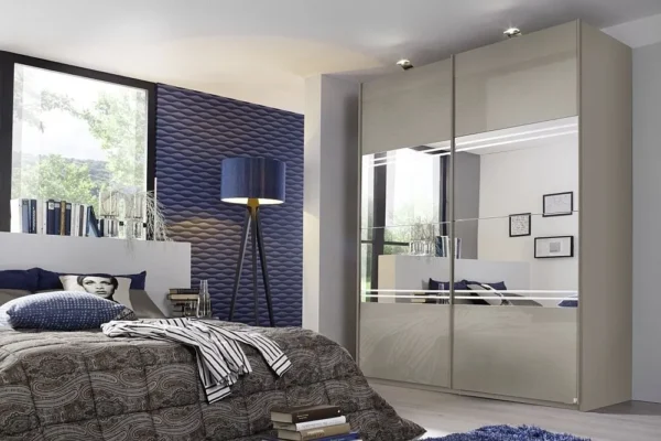 Rauch Miramar 2 Door Sliding Wardrobe in Silk Grey - W 181cm