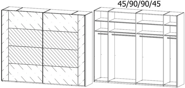 Rauch Miramar 2 Door Mirror Sliding Wardrobe in White - W 271cm - Image 2