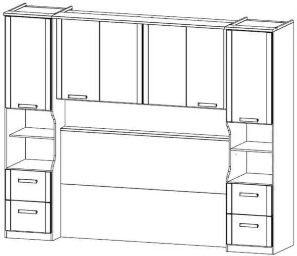 Rauch Rivera Overbed Unit for Divan Bed in Sonoma Oak - 140cm x 190cm - Image 2