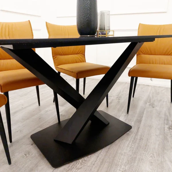 Apollo 1.6 Black Dining Table with Black Sintered Stone With 4 Chairs - Image 2