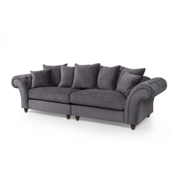Huntley Fabric Sofa 4S Grey - Image 2