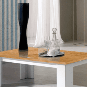 Ben Company Stella White and Oak Finish Italian Coffee Table