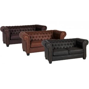 Winston 2 Seater Sofa Leather & PVC (Brown Only)