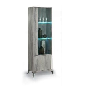 H2O Design Alexa Light Grey Italian 1 Door Vitrine