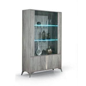 H2O Design Alexa Light Grey Italian 2 Door Vitrine