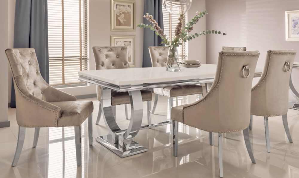 Vida Living Arianna 200cm Marble Top Dining Table only