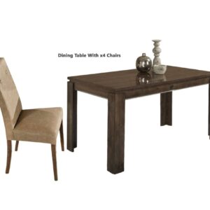H2O Design Athen Rovere Monte Italian Dining Set with 4 Upholstered Chairs