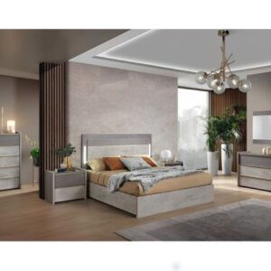 H2O Design Sole Grey Italian Bedroom Set with 6/4 Door Wardrobe