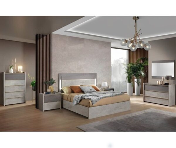 H2O Design Sole Grey Italian Bedroom Set with 6/4 Door Wardrobe