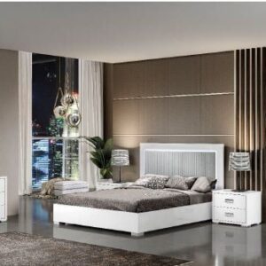 H2O Design Bella White Italian Bedroom Set with 6 Door Wardrobe