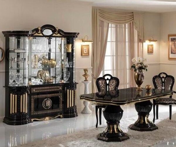 Ben Company Betty Black and Gold Finish Italian 2 Door Vitrine