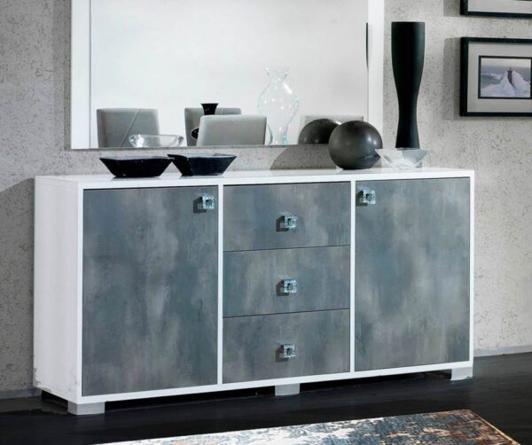 Ben Company Stella White and Grey Finish Italian Sideboard