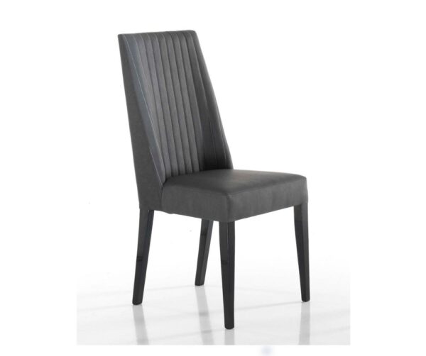 H2O Design Christine Grey Italian Eco Leather Dining Chair in Pair