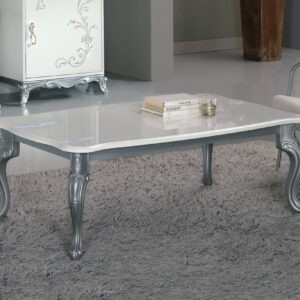 Ben Company Daniela White and Silver Italian Coffee Table
