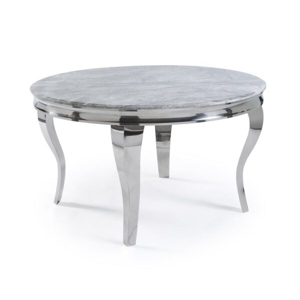Furnish 365 Louis Chrome Round Dining Table (W130cm)