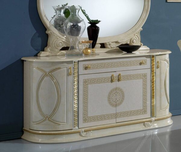Ben Company New Venus Beige and Gold Italian 4 Door Buffet