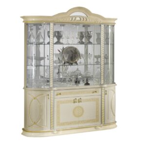 Ben Company New Venus Beige and Gold Italian 4 Door Vitrine