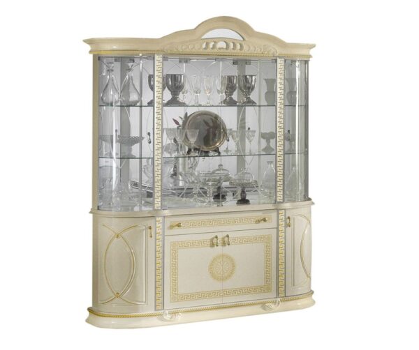 Ben Company New Venus Beige and Gold Italian 4 Door Vitrine