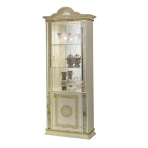 Ben Company New Venus Beige and Gold Italian 1 Door Vitrine