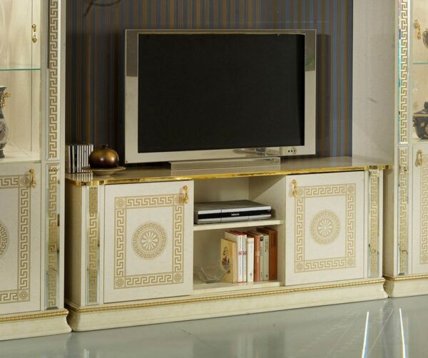 Ben Company New Venus Beige and Gold Italian Plasma TV Cabinet