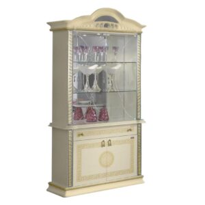 Ben Company New Venus Beige and Gold Italian 2 Door Vitrine