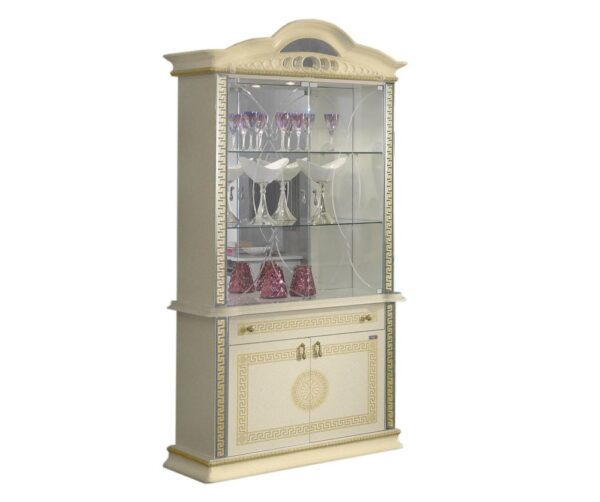 Ben Company New Venus Beige and Gold Italian 2 Door Vitrine