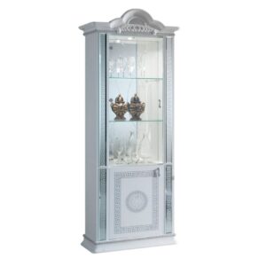 Ben Company New Venus White and Silver Italian 1 Door Vitrine