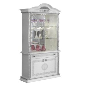 Ben Company New Venus White and Silver Italian 2 Door Vitrine