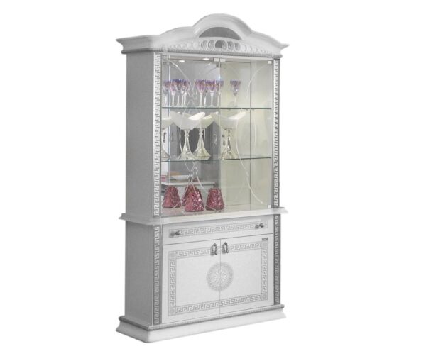 Ben Company New Venus White and Silver Italian 2 Door Vitrine