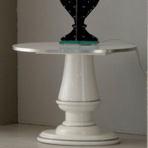 Ben Company New Venus White and Silver Italian Lamp Table
