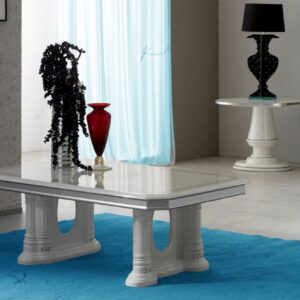 Ben Company New Venus White and Silver Italian Coffee Table