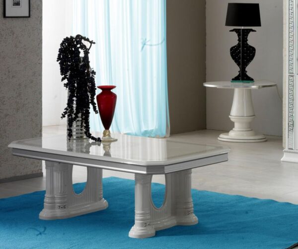 Ben Company New Venus White and Silver Italian Coffee Table