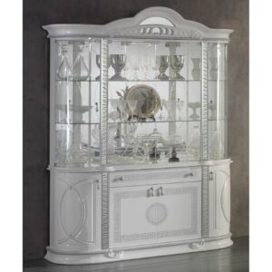 Ben Company New Venus White and Silver Italian 4 Door Vitrine