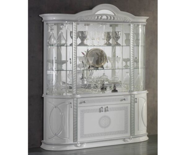 Ben Company New Venus White and Silver Italian 4 Door Vitrine