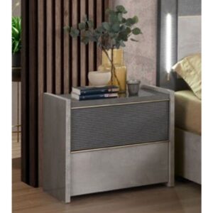 H2O Design Sole Grey Italian 2 Drawer Night Table