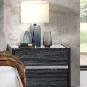 H2O Design Christine Grey Italian 2 Drawer Night Table