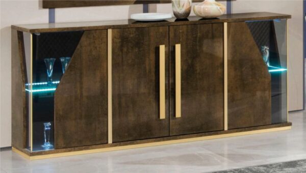 H2O Design Desiree Bronze Gold Italian 4 Door Sideboard
