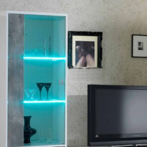 Ben Company Stella White and Grey Finish Italian 2 Door Vitrine