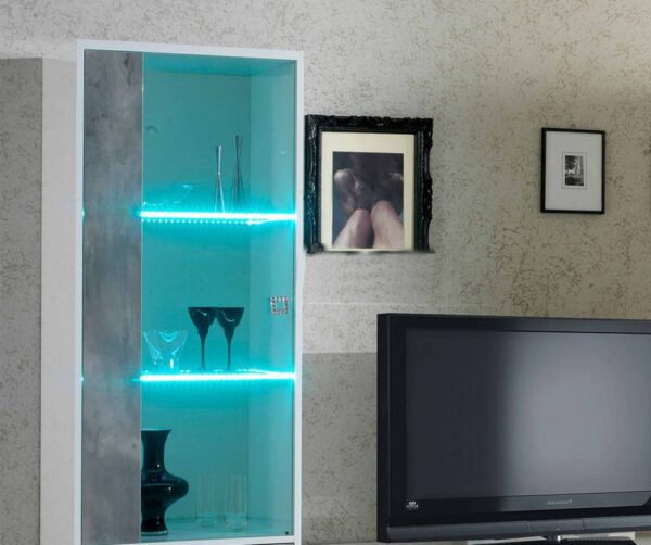 Ben Company Stella White and Grey Finish Italian 2 Door Vitrine