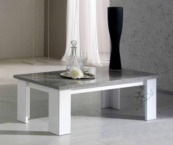 Ben Company Stella White and Grey Finish Italian Coffee Table